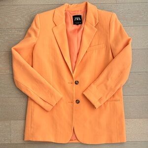Zara orange peach blazer